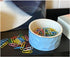 Ceramic Paper Clip Holder Ceramic Paper Clip Dispenser Organizer for Office Desk Binder Clip Holder (Blue)...