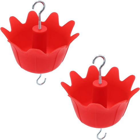 Ant Moat for Hummingbird Feeders, Hummingbird and Oriole Hanging Feeder Ant Guard,Large Capacity Bird Feeder Accessory Hooks, 4 OZ,Red,2 Pack...