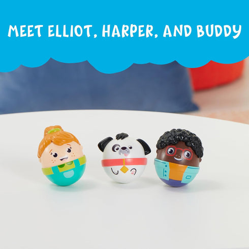 Playskool Weebles My Best Friends - Weeble Wobble Preschool Toy for Toddlers, 2 Weebles Characters + 1 Weebles Pet Dog for Kids Ages 12 Months and...