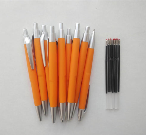 10 Ballpoint Pens,Retractable,Office Pens,1.0 mm Orange Pens Black Ink,Send 10 pcs ballpoint pen refills,Used for Office Writing Work Records.(Ora...