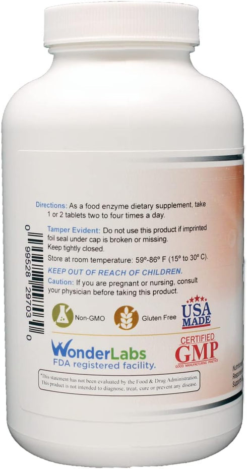 Proteolytic Enzymes | Bromelain Papain Pancreatin Trypsin 550 mg Total with Standardized Amylase, Lipase, and Protease, 300 tablets...