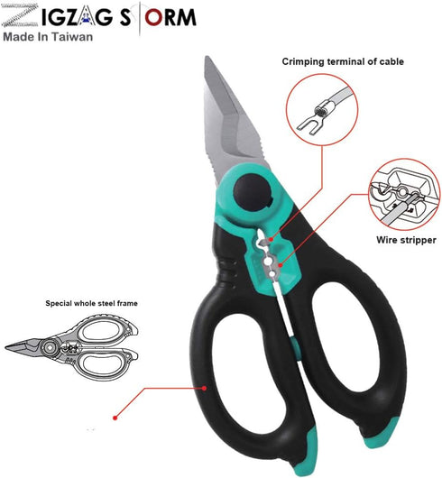 6" Stainless Heavy Duty Professional Electrician Scissors Aluminium Copper Soft Cable Made In Taiwan...