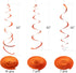 WEVEN Orange Party Hanging Swirl Decorations Plastic Streamer for Ceiling, Pack of 28...