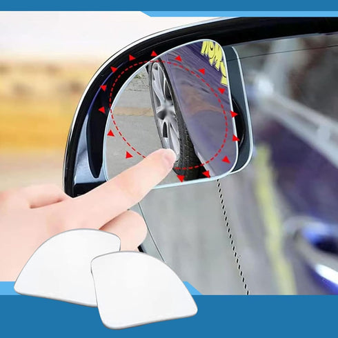 2 PCS Car Blind Spot Mirror, 1.96" x 1.96" Self-adhesive Wide-angle Sector-shaped Frameless Convex Glass Reversing Assist Mirror, Modification Acc...