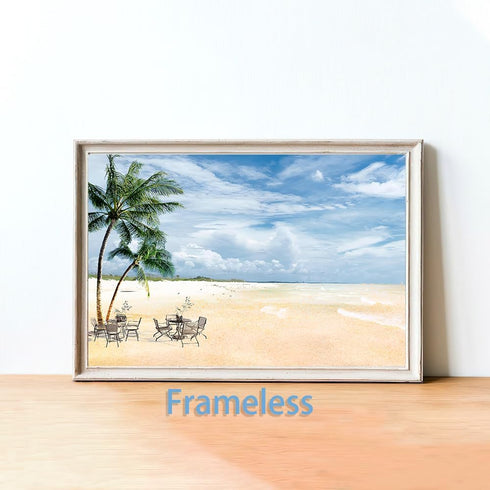 Sea Beach Canvas Wall Art Coastal Poster Wall Nature Modern Seascape Canvas Sandy Beach Coastal Landscape Canvas Coastal Beach Pictures Painting A...
