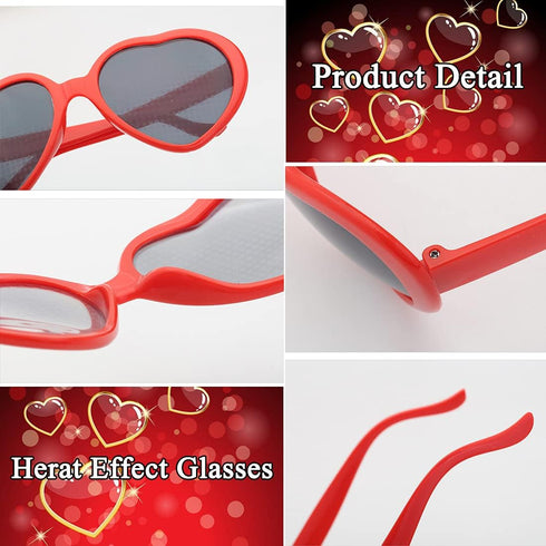 Dollger Heart Sunglasses Heart Effect Diffraction Glasses Festival Accessories Party Rave Lights Glasses Love Gift...