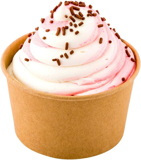 Coppetta 12-Ounce Dessert Cups, 50 Disposable Ice Cream Cups - Lids Sold Separately, Sturdy, Kraft Paper Frozen Yogurt Bowls, For Hot And Cold Foo...
