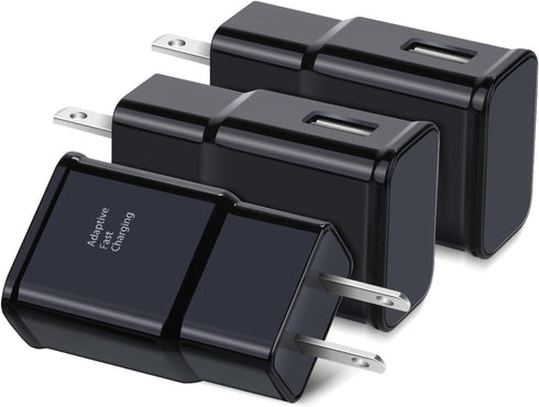 Adaptive Fast Charging Block, Qihop 3-Pack USB Wall Charger Plug Rapid Android Phone Charger Block Power Adapter for Samsung Galaxy S20/S10+/S10e/...