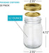 Encheng 12 oz Glass Jars With Lids And Bands,Clear Regular Mouth 12oz Mason Jars For Storage,Canning Jars For Caviar,Herb,Jelly,Jams,Honey,Dishwar...