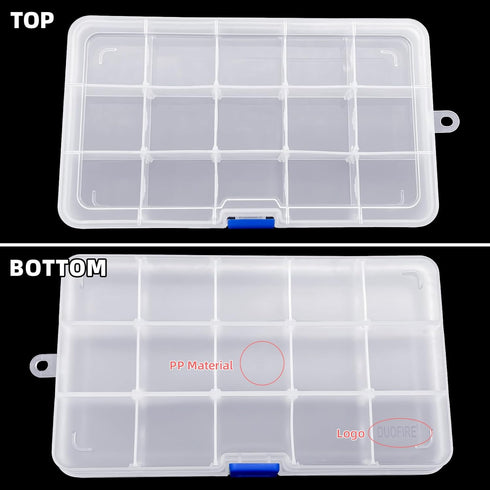 DUOFIRE Plastic Organizer Container Storage Box Adjustable Divider Removable Grid Compartment for Jewelry Beads Earring Container Tool Fishing Hoo...