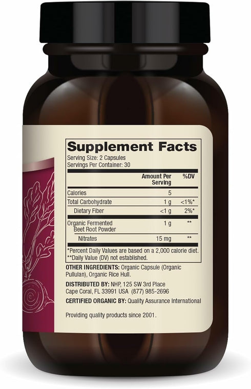 Dr. Mercola Organic Fermented Beets - Nitric Oxide Support - USDA Organic, Non-GMO, Gluten-Free & Soy-Free - 60 Capsules...