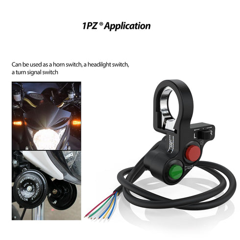 1PZ MS1-S01 7/8" Multi-Function Horn Turn Signal On/Off Light Switch + Flasher Relay + Horn Replacement for Honda Yamaha Suzuki Kawasaki Arctic Ca...