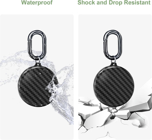AirTag Holder Case, 1 Pack Waterproof Plastic Air Tag Key Ring Case with Loop, Anti-Scratch and Shockproof AirTag Holder Protective Accessory for ...