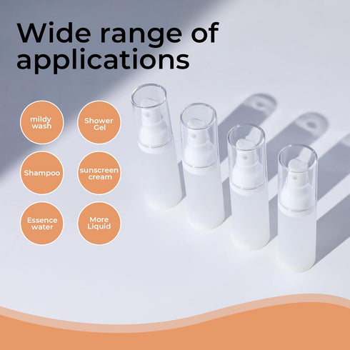 LONGWAY 1.7oz 50ml Airless Cosmetic Cream Pump Bottle Travel Size Dispenser Refillable Containers/Foundation Travel Pump Bottle for Shampoo?Pack o...