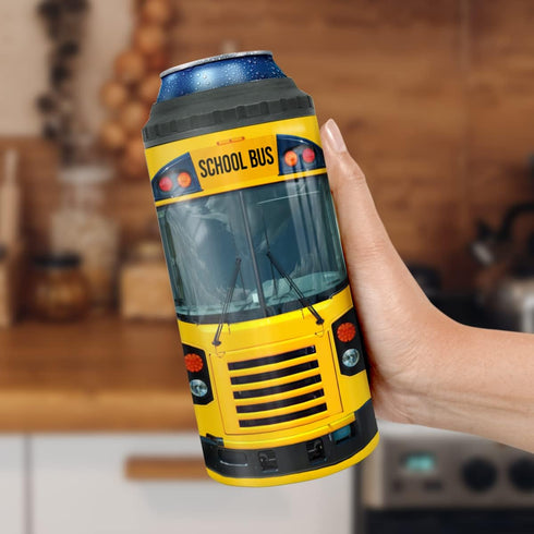 School Bus Driver Gifts 4-in-1 Can Cooler Tumbler Stainless Steel Insulated Coffee Travel Mug Cup with Lid...