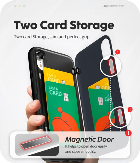 GOOSPERY iPhone XR Wallet Case with Card Holder, Protective Dual Layer Bumper Phone Case - Black...