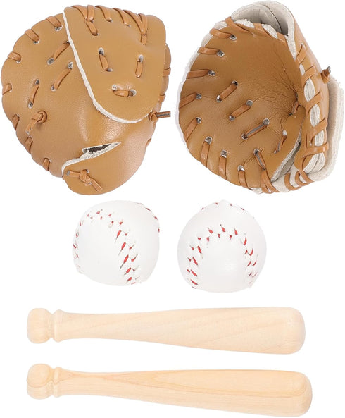 Vaguelly 2 Sets Pretend Play Accessories Baseball Keychain Baseball Toys for Kids Glove Baseball Outside Toys Softball Party Favors Backpack Keych...