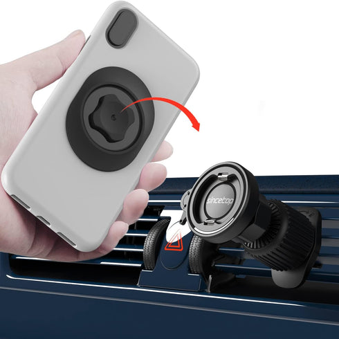 sincetop Car Vent Phone Mount with Vent Lock Hook, Air Vent Car Phone Holder for Horizontal Vent Fin, One Hand Quick Mount & Release Cellphone Hol...