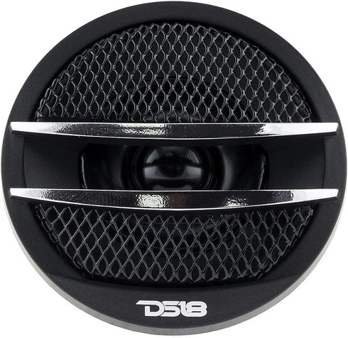 DS18 TX1S Tweeter X1 1.38-inch 200 Watts Max Pei Dome Ferrite Tweeters with Mounting Kit Angle, Flush, & Surface - Set of 2 (Black/Silver)......