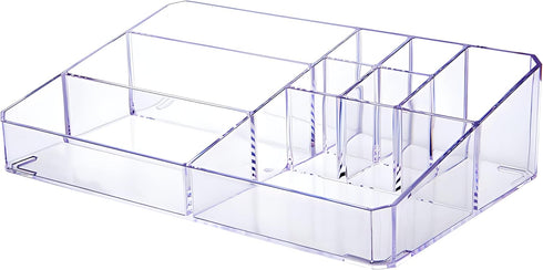 Clear Makeup Organizer, Makeup Brushes Storage Case, Cosmetic Display Case Tray, Tiered Skincare Organizer, Acrylic Lipstick Holder Countertop Des...