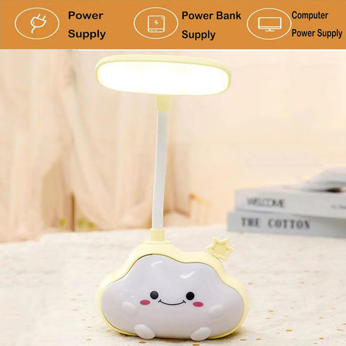 Cloud Desk Lamp, Cute Night Light, Portable LED Table Light, Foldable USB Rechargeable Reading Light (Blue)...