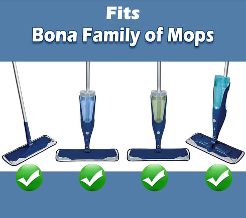 2 Pack Microfiber Cleaning Pad Mop Replacement Pad Compatible with Bona Mops - Reusable Hardwood Floor Cleaner Pads Refills Machine Washable - 18 ...