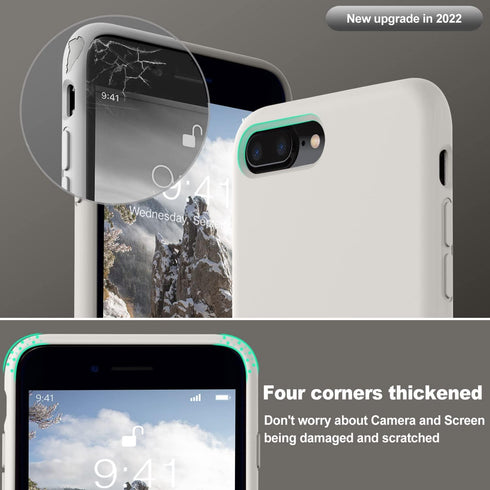 Vooii Compatible with iPhone 8 Plus Case, iPhone 7 Plus Case, Soft Silicone Gel Rubber Bumper, Microfiber Lining Hard Shell Shockproof Full Body P...