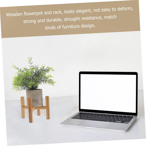 1pc Wooden Planter Stand Bamboo Tray Small Plant Stand Planter Holder Shelf Indoor Flower Pot Rack Bonsai Stand House Plants Midsize Flower Pot Ho...