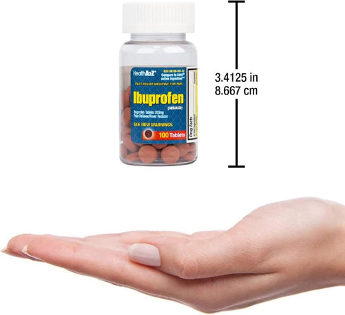 HealthA2Z® Ibuprofen 200mg | Pain Relief | Body Aches | Headache | Arthritis | Cramps | Back Pain | Fever Reducer (100 Count)...