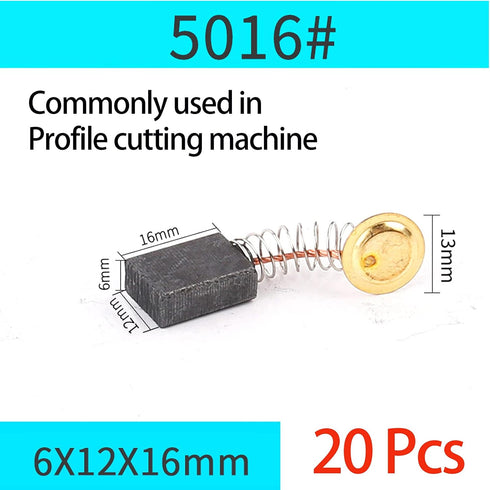 20 Pcs Motor Carbon Brush 6x12x16mm Angle Grinder/Electric Hammer Cutting Machine/Polisher/Hand Drill Carbon Brushes For Replacement Generic Elect...