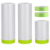 3 Rolls Pre-Taped Masking Film,Tape and Drape for Painting,66-Feet x 22/43/59-In Masking Paper for Automotive Painting Covering,Paint Adhesive Mas...