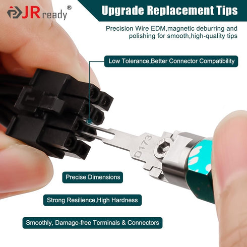 JRready ST5255-05 Molex Pin Extractor Tool Kit, Molex Extraction Tool Kit with 5PCS Replacement Tips, for Molex Mini-Fit Jr., Micro-Fit 3.0,3P/4P ...