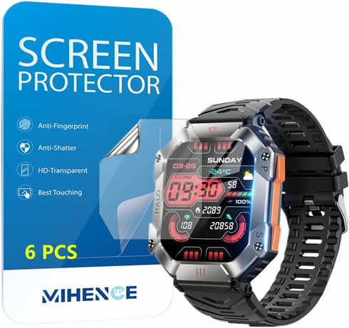 Screen Protector Compatible for VOPOCO KR80 2.0'' Smartwatch, PET HD Protective Film for KR80 2.0'' Smartwatch (6PCS)...