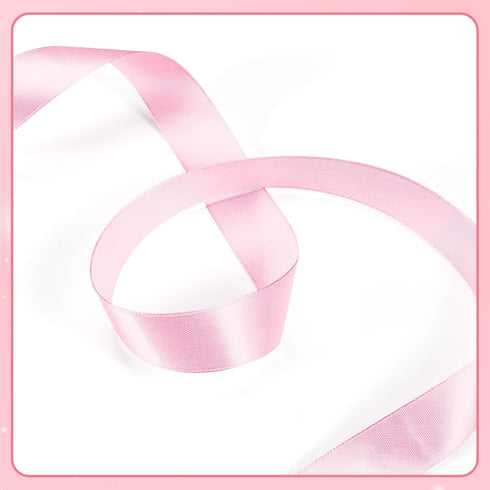 1 Inch Pink Ribbon?2Rolls 50Yards Pink Satin Ribbon for Gift Wrapping Wedding Party Decorations Bridal Flower Bouquet Bow Making...