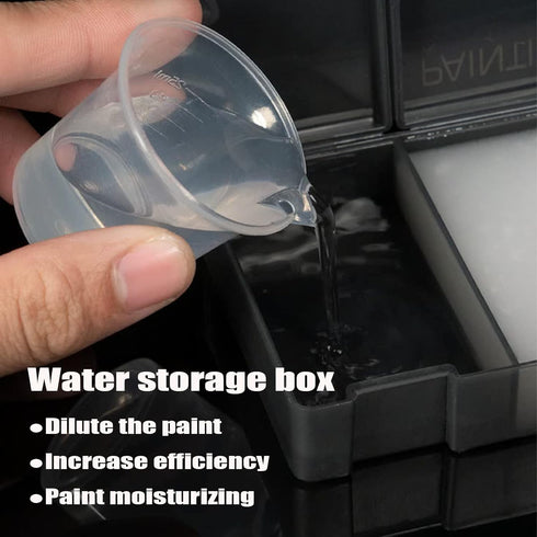 Wet Palette for Acrylic Painting Paper Palette with Pen wash Box- Premium Wet Palette for Miniatures Paintwith 50 Palette Paper Sheets & 1Wet Pale...