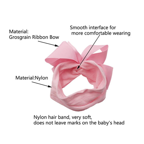 Yxiang 20pcs Baby Headbands with 6" Big Elastics Nylon Ribbon Bows Hair Accessories for Newborns, Infants, Toddlers, Kids...