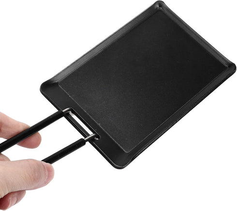 Grill Pan, Small Nonstick BBQ Grill Pan with Detachable Handle, 5.1 x 3.4 in Multipurpose BBQ Grilling Pan Steak Frying Pan Heating Evenly and Qui...