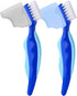 Anbbas 2pcs Premium Hard Denture Brush with Toothbrush Cover Cap Dental Cleaning Brush Set for Denture Care False Teeth Cleaner Tool...