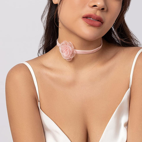 Vintage Flower Lace Velvet Choker Necklace Lolita Sexy Rose Lace Collar Neck Chain Bridal Wedding Party Neck Jewelry for Women and Girls...