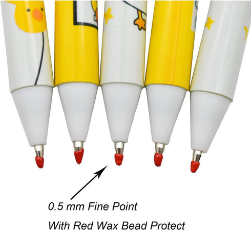 12PCS Little Yellow Duck Pens Happy Lovely Duck Retractable Gel Pens Novelty Animal Rollerball Pen Black Ink For School Supplies Office Party Birt...