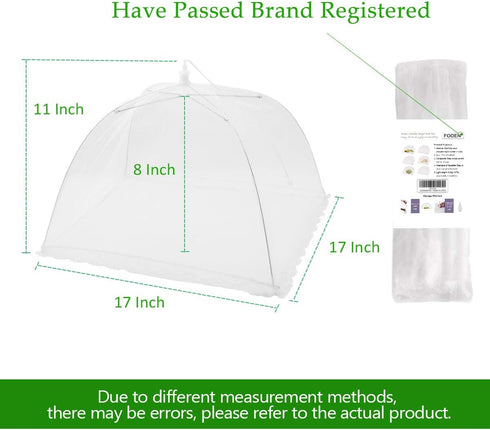 (6 Pack) Pop-Up Outside Picnic Mesh Food Covers Tent Umbrella for Outdoors and Camping Food Net Cover Keep out Flies Mosquitoes Ideal for Parties ...