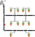 Drip Irrigation Fittings Kit for 1/2 Inch Tubing -18 Pieces Set- 3 Tees,3 Switch Valves,3 T Connectors,2 Elbows,3pcs 1/2" to 1/4" tubing Reducers,...