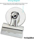 1InTheOffice Magnetic Clips 1.5 Inch - Heavy Duty Refrigerator Magnetic Clips - 1.3" (3), Clip Magnets...
