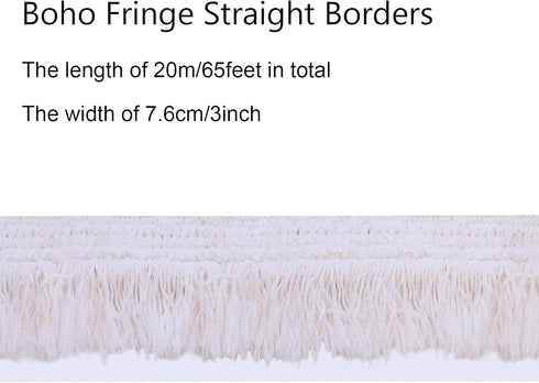 Boho Fringe Straight Borders Knotted Fringe Bulletin Board Border Strips 65.6 Feet x 2.99 Inch Boho Fringe Borders Decorations Tassel Fringe Trim ...