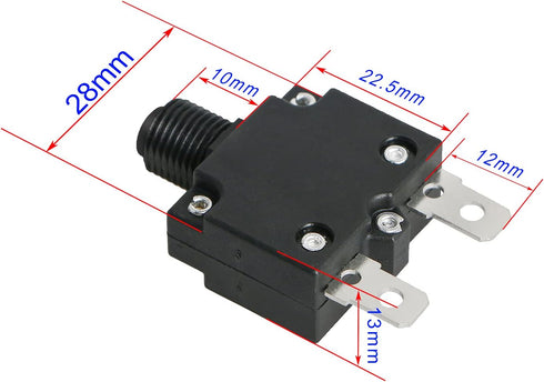 5 Amps Thermal Circuit Breakers Push Button Manual Reset Overload Protector Switch 5A 125/250V AC 32V DC 2Pin 10Pcs...