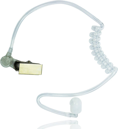 XFOX® M1PE1010 PTT Clear Acoustic Coil Tube Earpiece 1Pin 2.5mm Plug FBI Style Earphone with Push to Talk and Mic for Motorola Cobra Walkie Talkie...