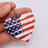 American Patriotic Wood Earrings Set American Flag Red White and Blue Heart Teardrop Earrings for Women 4th of July Independence Memorial Day Dang...