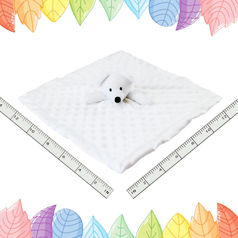 Baby White Polar Bear Soft Stuffed Animal Security Blanket, Plush Polar Bear Character Lovey Blanket, Baby Shower/Nursery Gift, Cuddly Newborn, In...