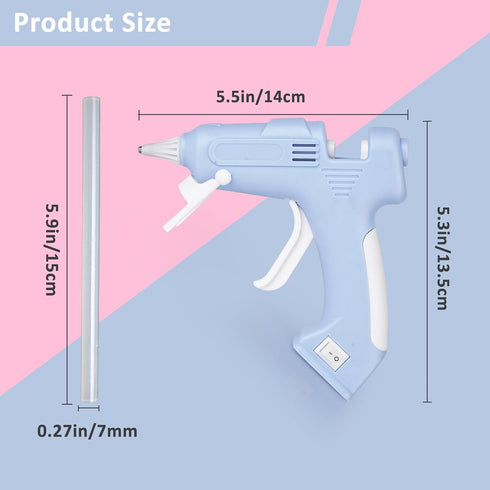 Cordless Hot Glue Gun Kit with 10 Sticks, Glue Gun Set, Hot Melt Glue Gun for Kids' Crafts, Wood, Glass, DIY Arts, School Projects, and Home Repai...