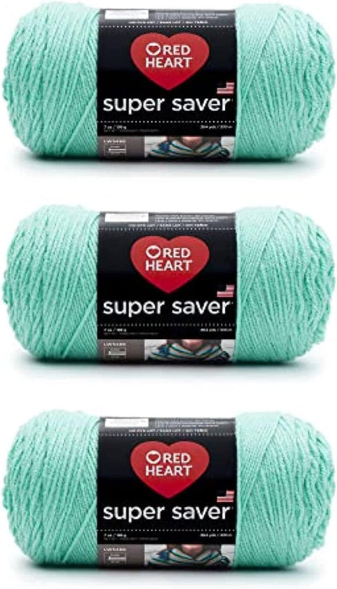 Red Heart Super Saver Aruba Sea Yarn - 3 Pack of 198g/7oz - Acrylic - 4 Medium (Worsted) - 364 Yards - Knitting/Crochet...